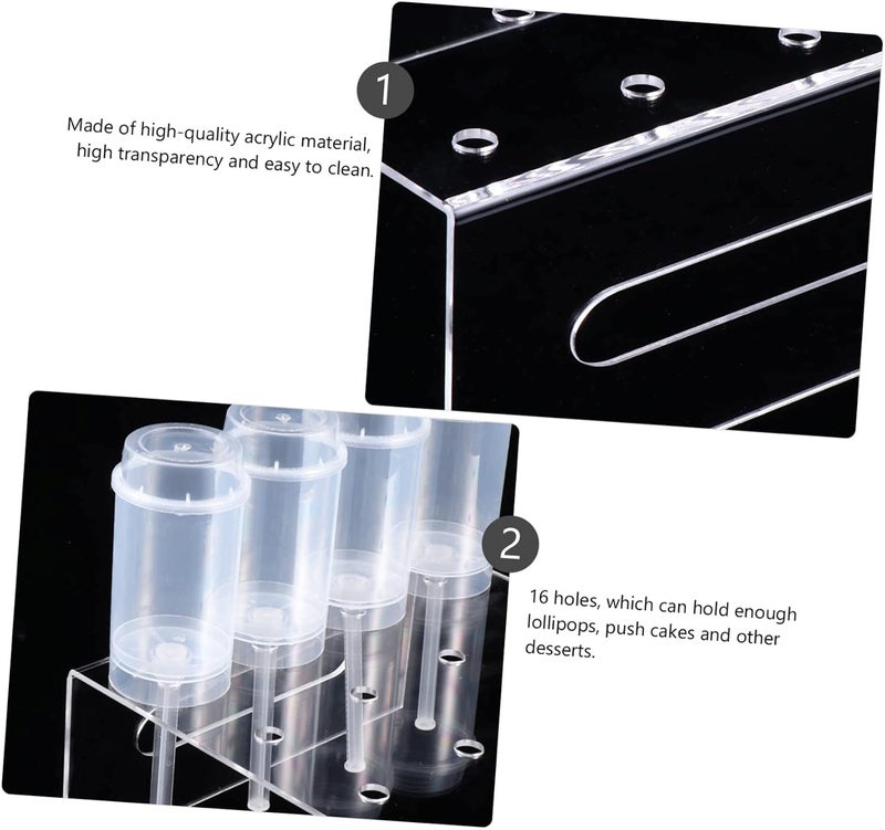Garneck 1Pc Acrylic Push Cake Holder with Display Stand for Cakes Jellies and Desserts for Bakeries Parties and Home Use - Image 4