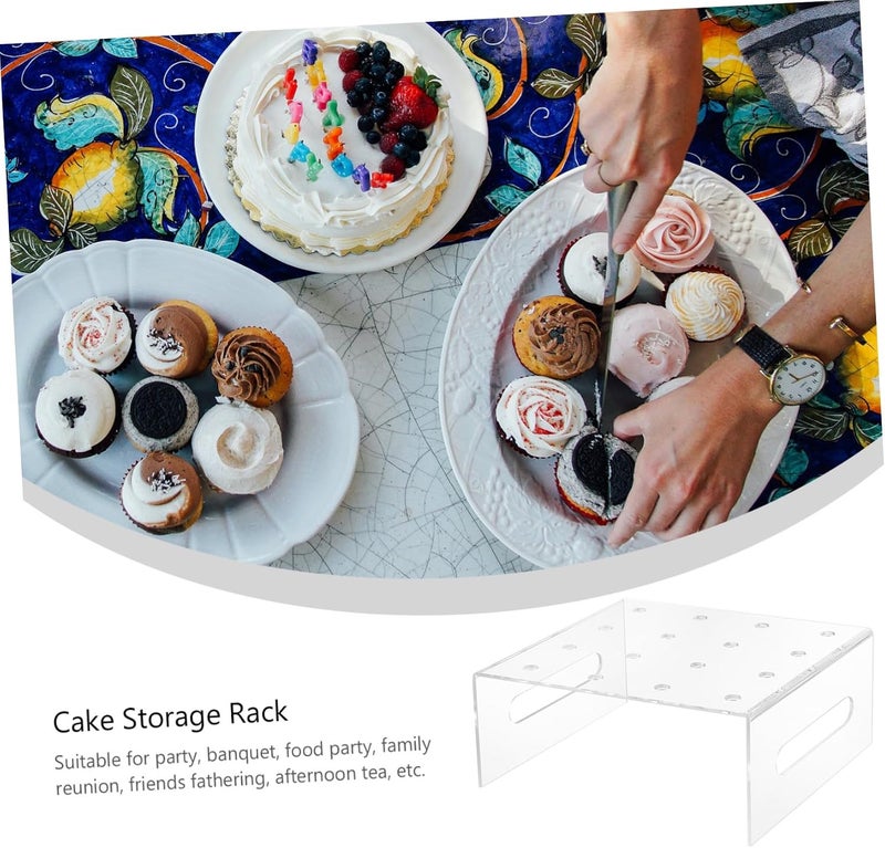 Garneck 1Pc Acrylic Push Cake Holder with Display Stand for Cakes Jellies and Desserts for Bakeries Parties and Home Use - Image 2