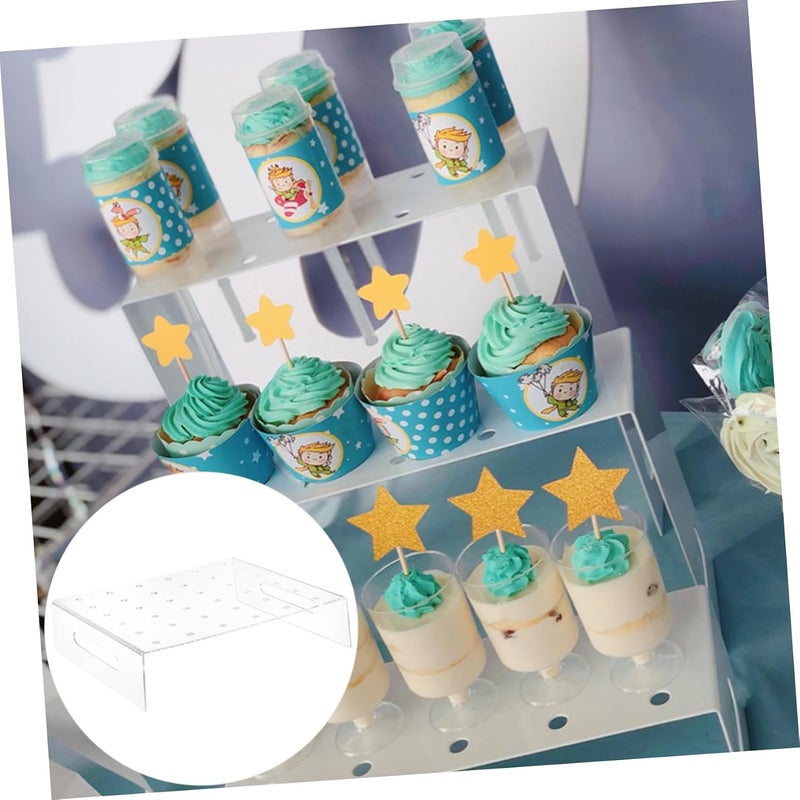 Garneck 1Pc Acrylic Push Cake Holder with Display Stand for Cakes Jellies and Desserts for Bakeries Parties and Home Use - Image 5