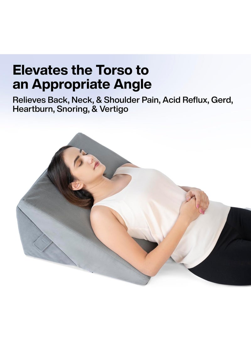 ريون وسادة إسفينية 7 في 1 من إسفنج الذاكرة القابل للتعديل لعلاج ارتجاع المريء وآلام الظهر ودعم الشخير - تصميم قابل للطي متعدد الأوضاع، مسند للظهر، ودعم للساق، أو وسادة متكئة. - Image 3
