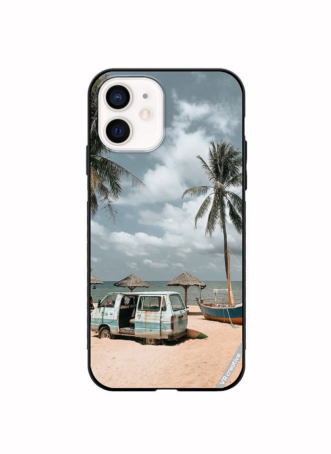 Protective Case Cover For Apple iPhone 12 Moody Summer Day Design Multicolour