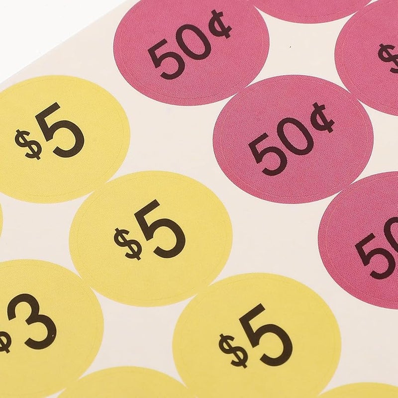 Colorful Adhesive Price Sticker Labels 20 Sheets For Retail Product Pricing - Image 3