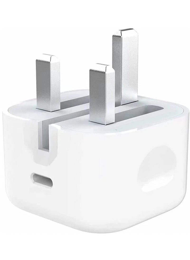 Generic - Type C Fast Charger PD 20W Power Adapter for iPhone 13 12 11 14 Series Plug PD Power Adapter Wall Plug Compatible with iPhone 14 13 13pro 12 Pro Max 12 Mini SE White - Image 1