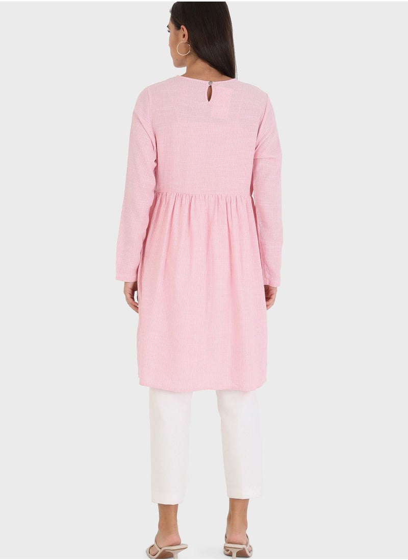 Tavin by Modanisa - Pocket Detail Pleated Tunic - Image 1