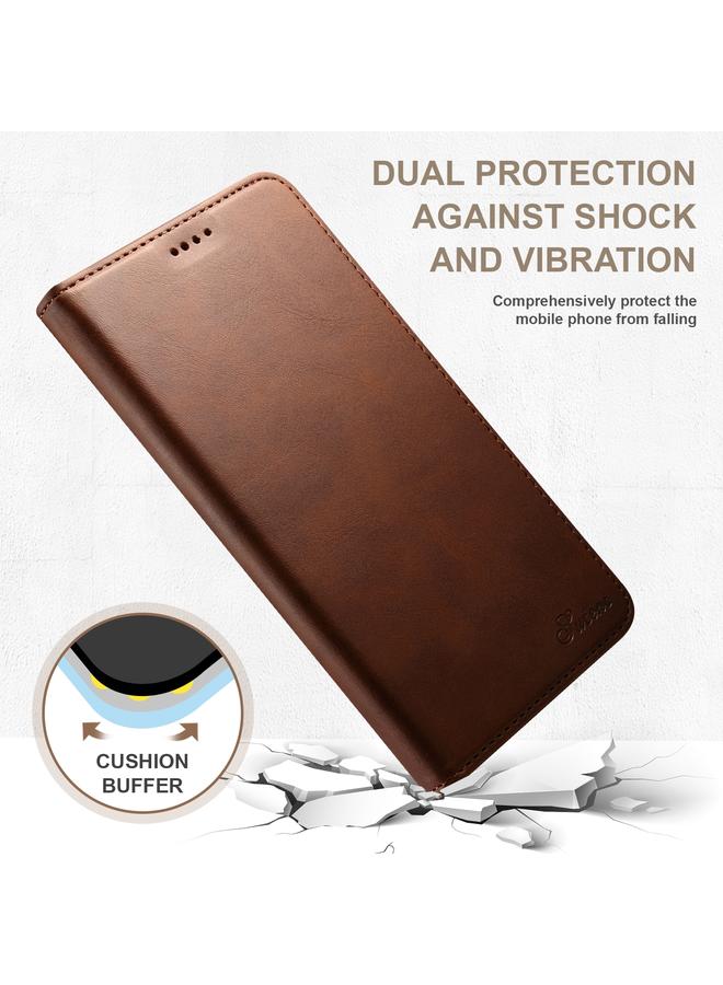 Suteni Case For iPhone 16 Calf Texture Horizontal Flip Leather Phone Case - Image 2