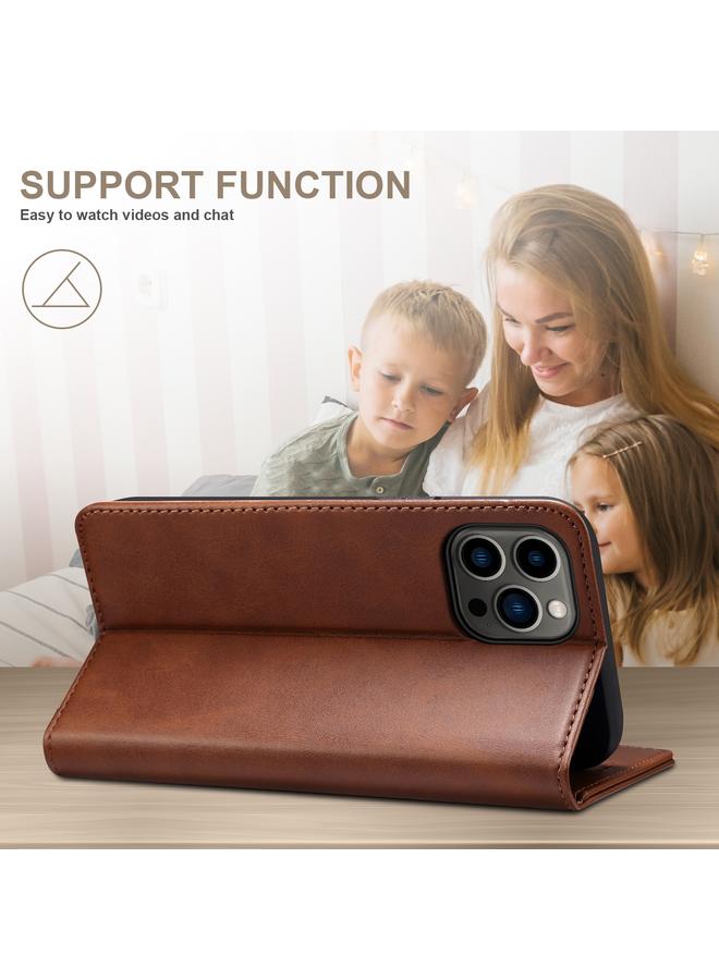 Suteni Case For iPhone 16 Calf Texture Horizontal Flip Leather Phone Case - Image 5