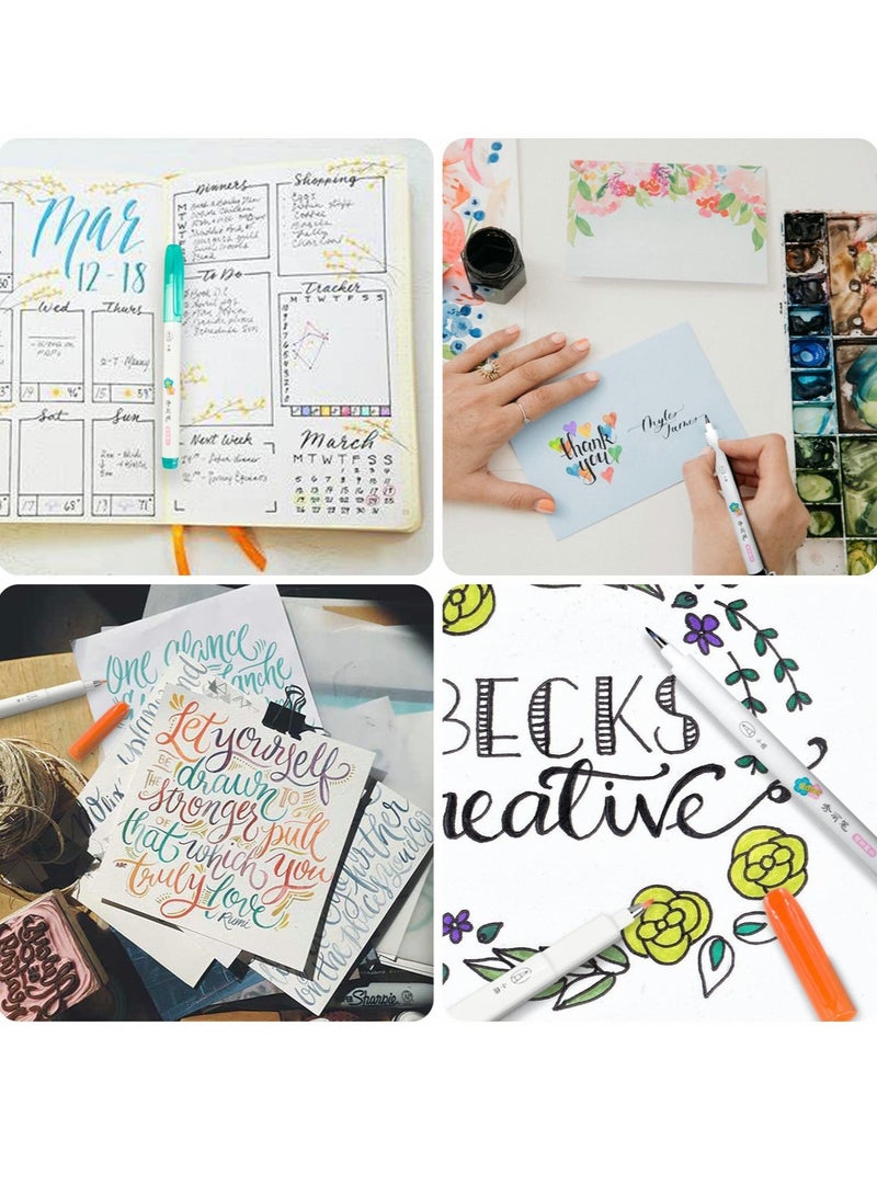 SOLARAE Arts Sign Brush Pen Brush Tip Marker Fibre Hand Lettering Pens for Signature, Beginners Writing, Journaling, Calligraphy, Illustration, Design and Drawing - Image 2