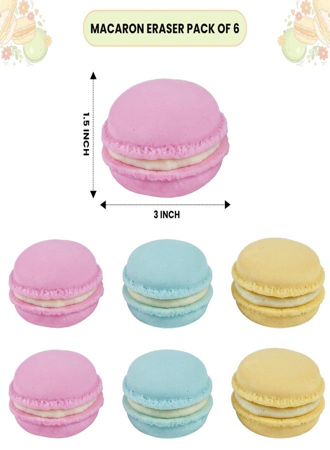 KatchOn, Multicolor Macaron Erasers - 6 PCS | Cute Pencil Erasers for School, Easter Basket Stuffers | Classroom Prizes for Classroom Desk Decor | Student Prizes, Party Favors for School, Home, Office - Image 2