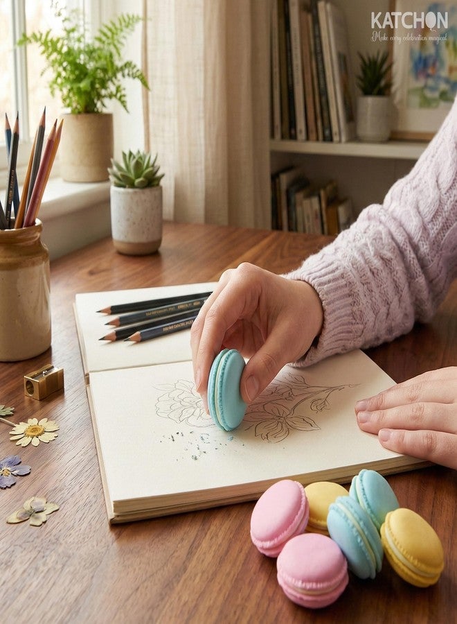 KatchOn, Multicolor Macaron Erasers - 6 PCS | Cute Pencil Erasers for School, Easter Basket Stuffers | Classroom Prizes for Classroom Desk Decor | Student Prizes, Party Favors for School, Home, Office - Image 4