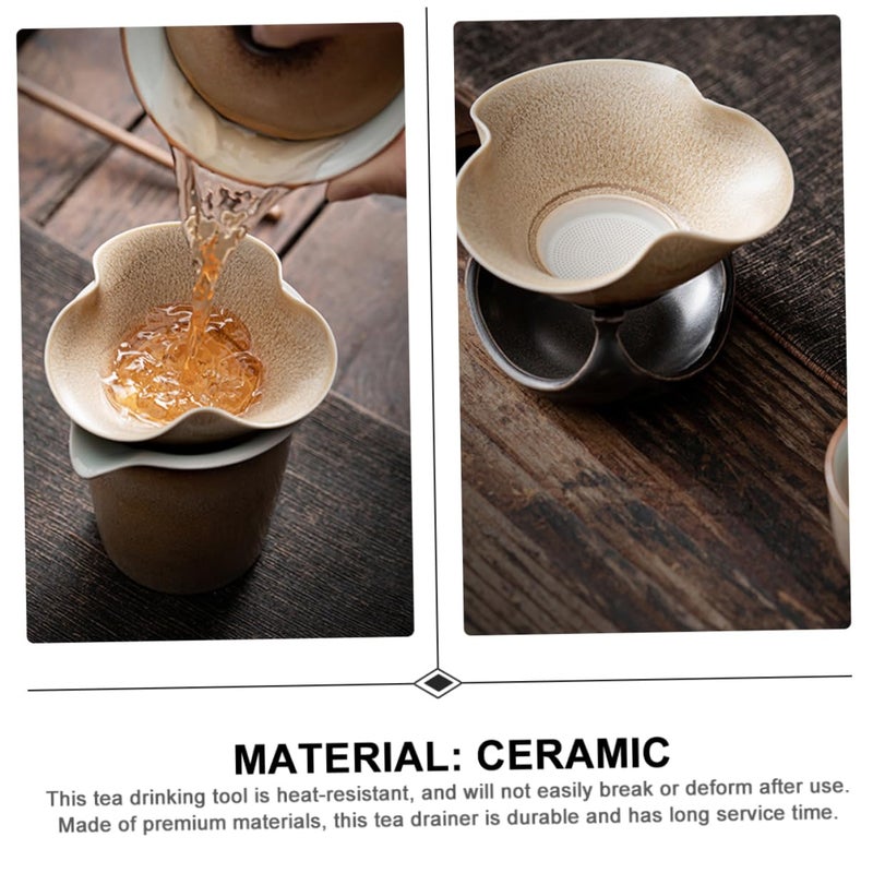 Vintage Ceramic Tea Filter Reusable Heat Resistant Easy Clean Strainer 3 Pack - Image 3