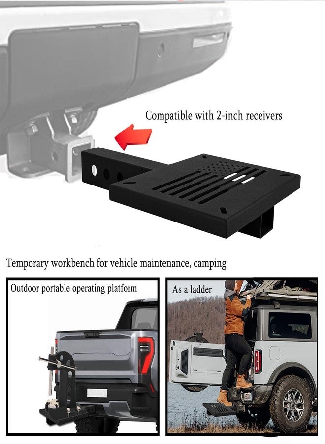 VANROUG Heavy-Duty Hitch Mount Vise Plate,Universal Hitch Winch Mount,Hitch Vise Holder with 2''Receiver,Trailer Hitch Winch Mount Plate Fit for ATV,UTV,SUV,Pickup and Truck Rear Mounting - Image 3