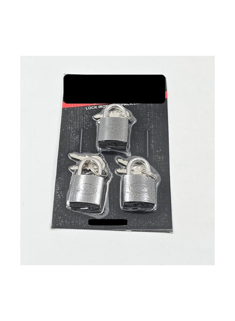 Durable high quality cast iron lock | Solid brass locks with keys, storage lock for outdoor and indoor use  Of 3 pieces