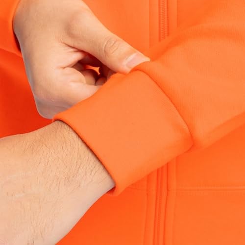Fruit of the Loom Men's Eversoft Fleece Hoodies (Regular & Big Man), Full Zip - Safety Orange, Medium - Image 4