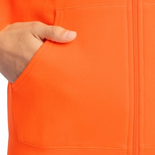 Fruit of the Loom Men's Eversoft Fleece Hoodies (Regular & Big Man), Full Zip - Safety Orange, Medium - Image 3