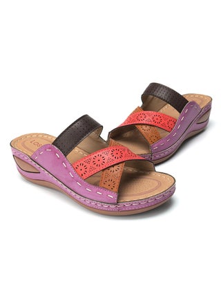 2023 Summer New Style Womens Sandals European and American Style Color Block One-Row Slides Leisure Style PVC Sole Purple - pzsku/ZC06861E414E9EBFD9F6FZ/45/1746230485/31ddbd41-c41e-4b46-9856-38f5edec60dd