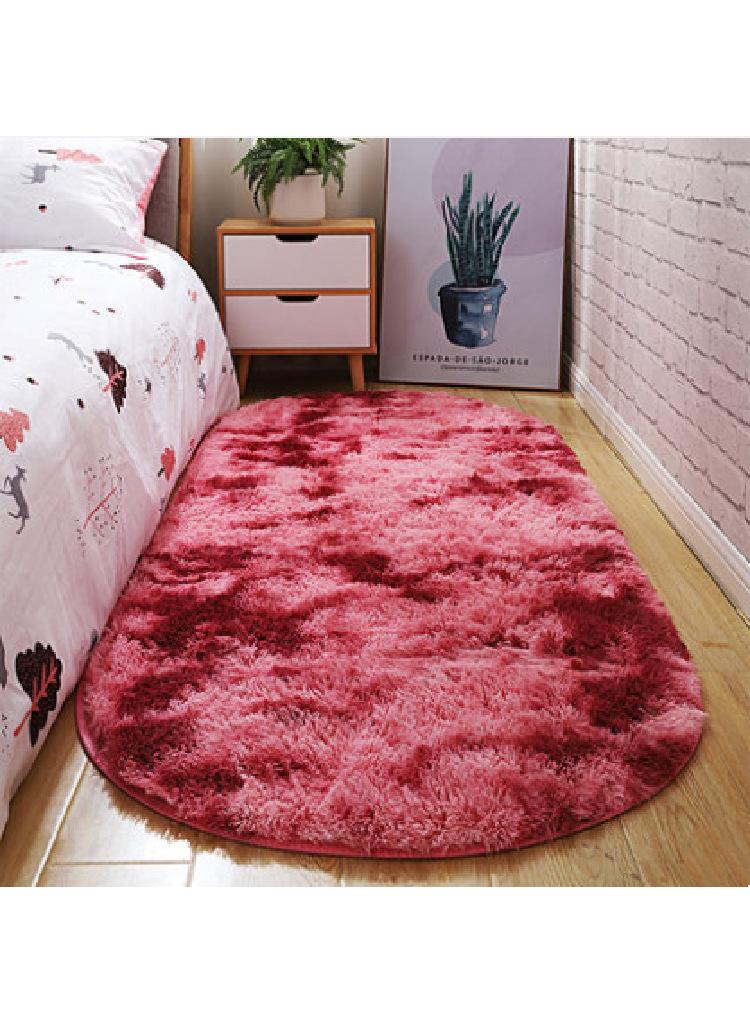 Bluejw سجادة غرفة نوم بيضاوية حمراء مكونة من قطعة واحدة 160 سم - Image 1