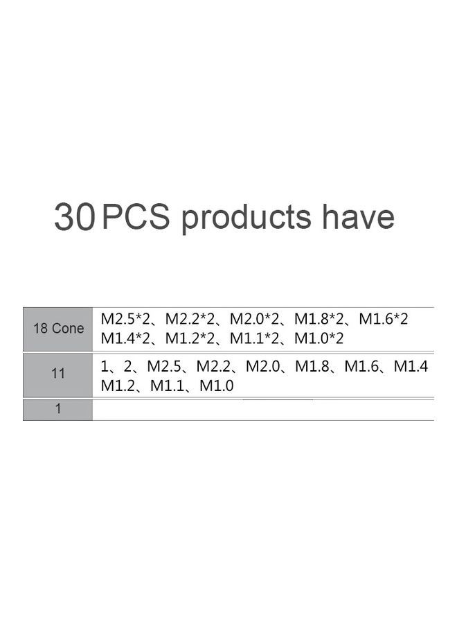 NIBEMINENT 30-Piece Multi-Specification Tap and Die Combination Set Silver - Image 3