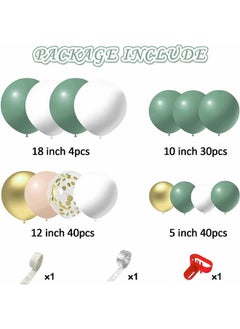Zeemey 117-pcs Olive Green Latex Decorative Balloon Arch Garland Set - Perfect for Graduation Baby Shower Wedding Birthday Bachelorette Party Backdrop Decoration - Suitable for Indoor and Outdoor  - Image 4