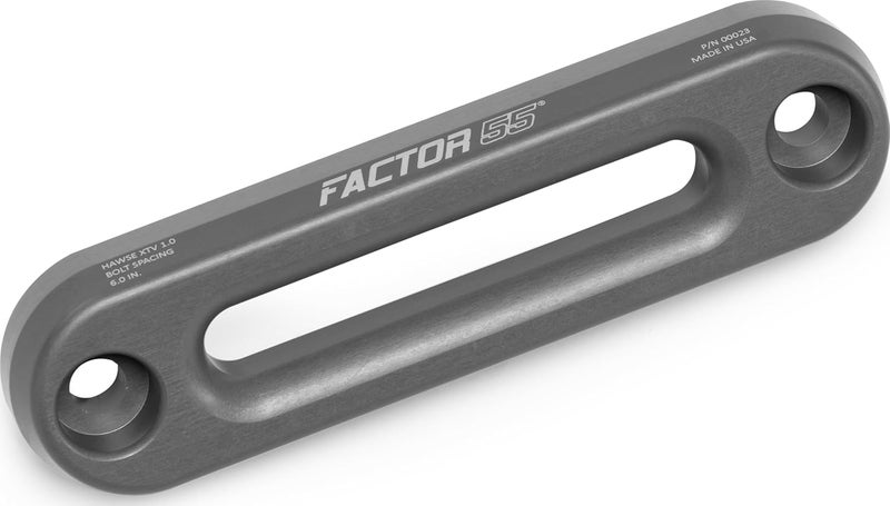 Hawse XTV Fairlead for Synthetic Winch Rope, 1.0" Thickness and 6" Mounting Bolt Spacing - Gray
