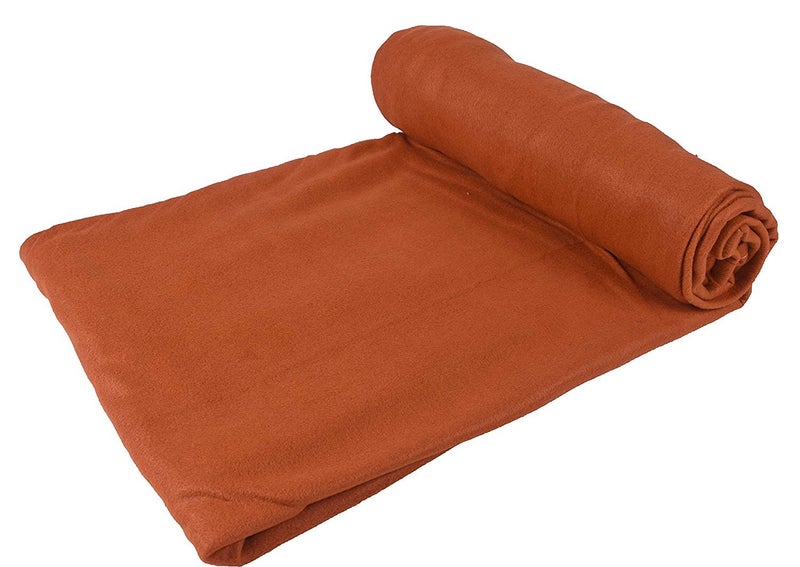 Goyal's ® Polar Fleece AC Double Bed Blanket (Orange) - Image 2