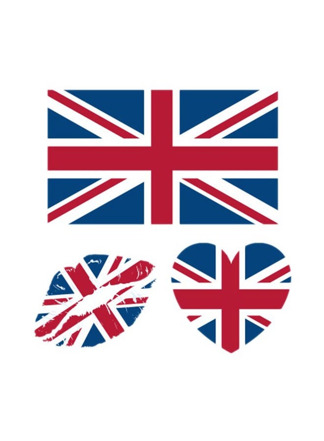 BXT Temporary Tattoo USA/UK | 50 Sheets Patriotic US, America Flag, British, United Kingdom, Union Jack Flag Sticker | Patriotic Party Supplies | for Kids Adults - Image 1