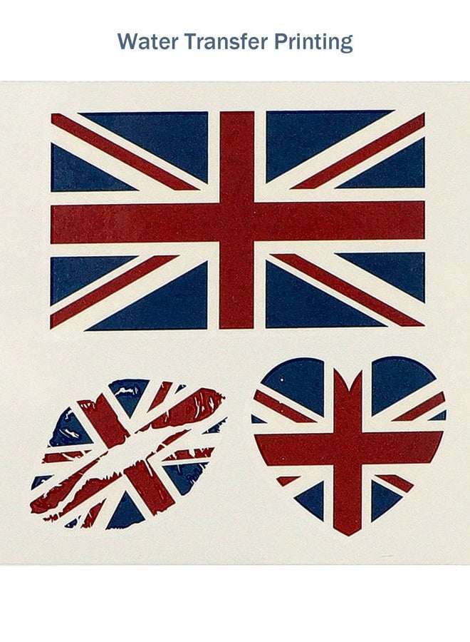 BXT Temporary Tattoo USA/UK | 50 Sheets Patriotic US, America Flag, British, United Kingdom, Union Jack Flag Sticker | Patriotic Party Supplies | for Kids Adults - Image 2