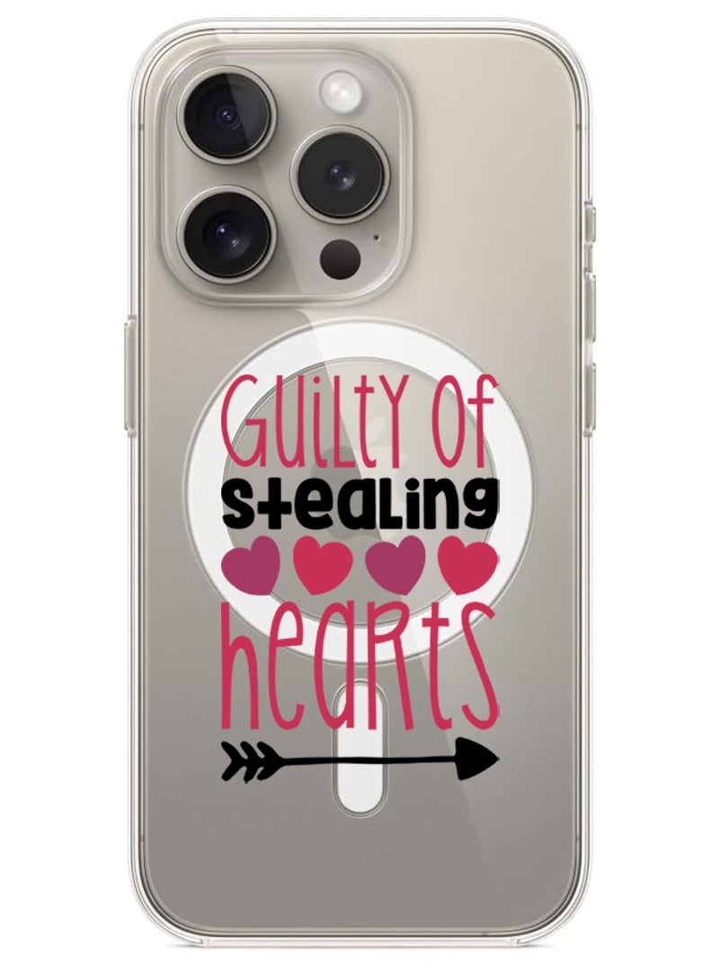 Theodor Magnetic Case for iPhone 15 Pro 6.1-inch Compatible with MagSafe Wireless Charging, Shockproof Phone Bumper Cover Guilty of Stealing hearts copy - Image 1