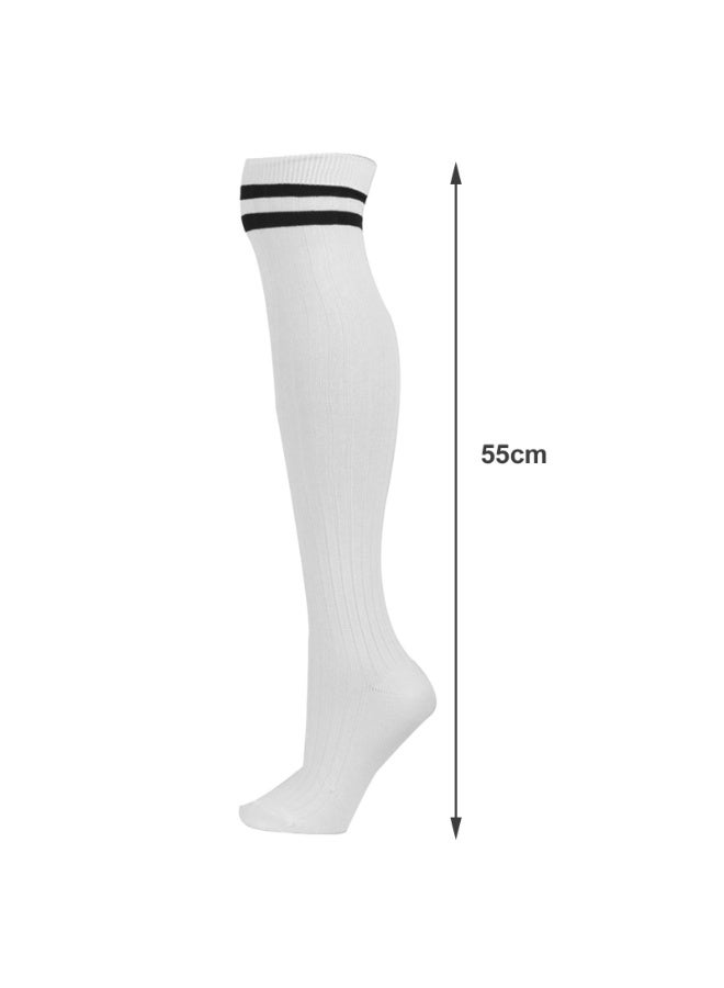 جوارب طويلة فوق الركبة للنساء بأسلوب أكاديمي بلون موحد جوارب طويلة فوق الركبة للسيدات والفتيات - Image 3