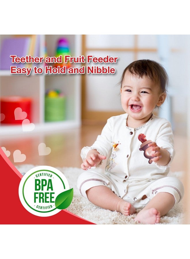 Luvlap مغذي/مصاص سيليكوني للأطعمة/الفواكه مع شبكة إضافية، مصاصة/مغذي ناعم، عضاضة للأطفال، الرضع، أرنب بنفسجي ووردي - Image 3