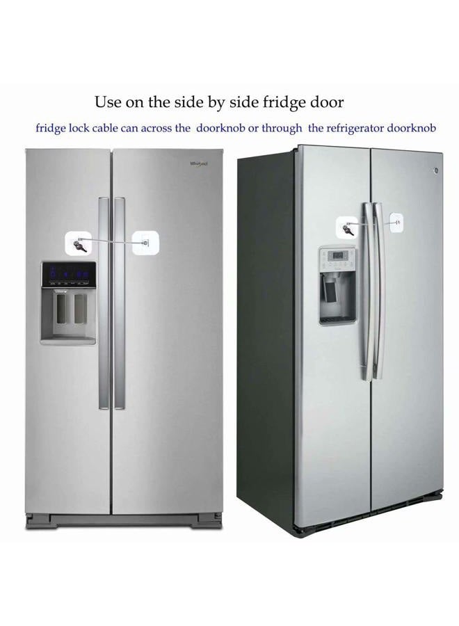 BAOWEIJD Refrigerator Locks,Fridge Lock,Freezer Lock with Key for Child Safety,Locks to Lock Fridge and Cabinets (White Fridge Lock-2Pack) - Image 5