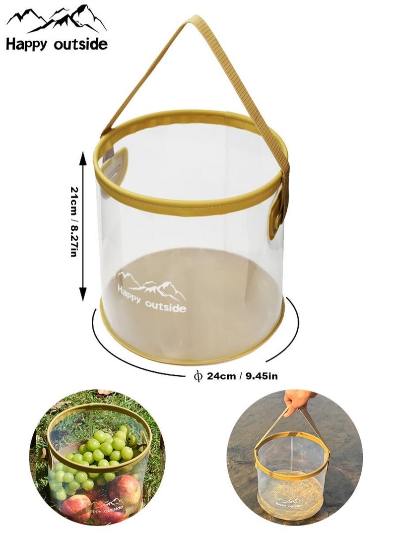 happy outside Foldable Transparent Bucket Set, 9.5Lx2 - Image 2