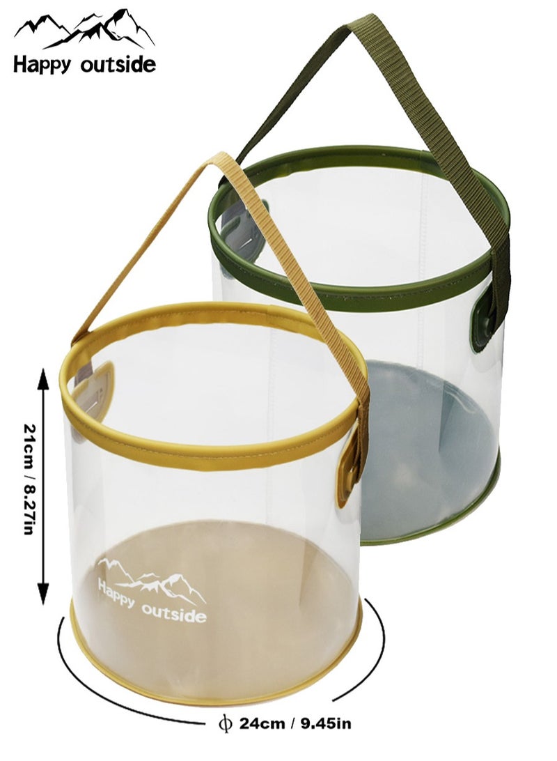 happy outside Foldable Transparent Bucket Set, 9.5Lx2 - Image 1