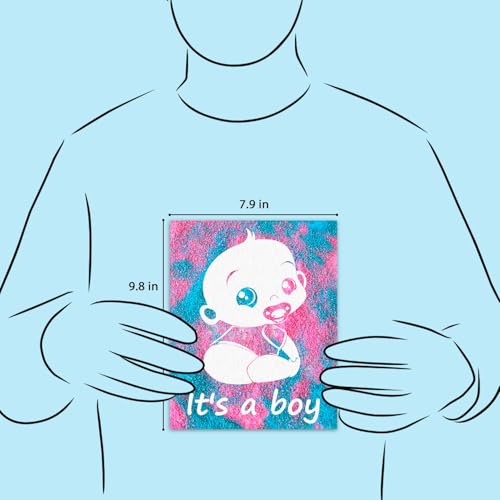 FETTIPOP Magic Art Canvas, Exposuring Sand Art (Gender Reveal – It’s a Boy) – Surprise Baby Shower Pregnancy Announcement, Unique Gift 7.9x9.8 inch - Image 3