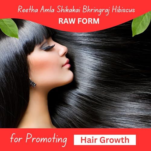 BrijBooti Reetha Amla Shikakai Bhringraj Hibiscus (Raw Form) for Hair 500 Gm (100g Each), natural (BMPL-1105) - Image 4