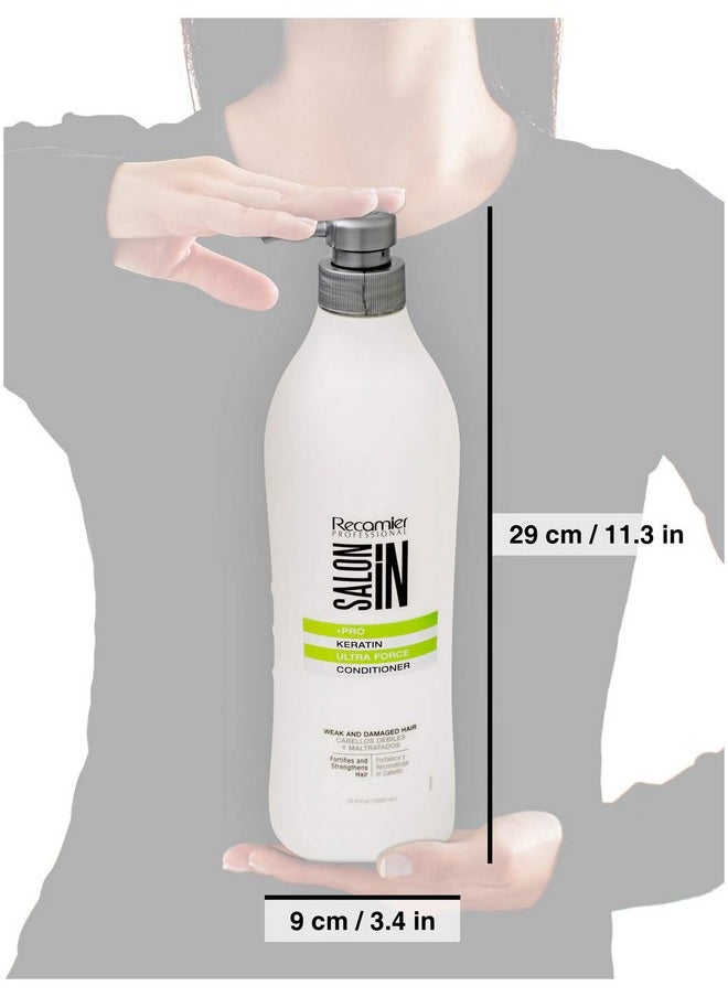 RECAMIER PROFESSIONAL SALON IN - +Pro Keratin Ultra Force Hair Conditioner 33.8Oz - Acondicionador Con Keratina Para El Cabello Debil Y Maltratado - Image 1
