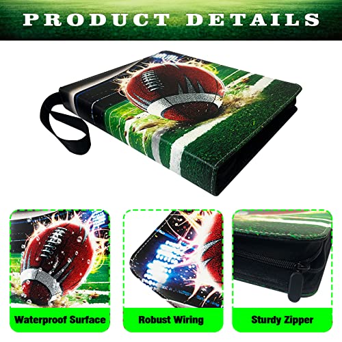 Rmannke 400 Pockets Football Cards Binder,Trading Cards Holder Card Collectors Album,Trading Card Binder 4 Pocket with 50 Removable Sleeves - Image 4
