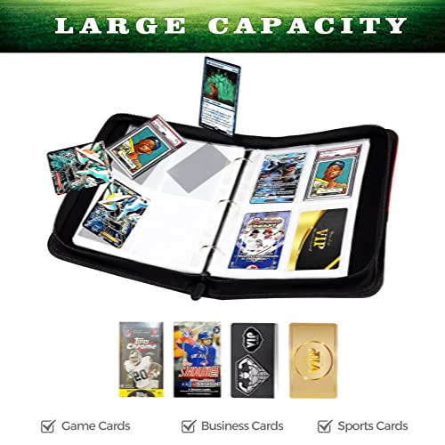 Rmannke 400 Pockets Football Cards Binder,Trading Cards Holder Card Collectors Album,Trading Card Binder 4 Pocket with 50 Removable Sleeves - Image 5