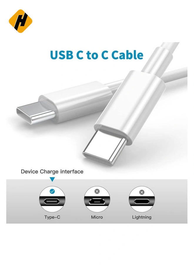 HuHa - 2 Pack Fast Charging 2M Long USB-C to USBC Power Cord for MacBook Pro Air/2020/2019/2018/2017/2016/IPad Air 4/5/iPad Pro 12.9/11 Type c - Image 1