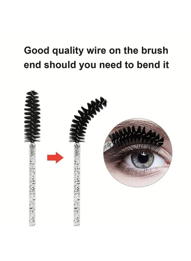 50pcs Black Disposable Mascara Wands For Lengthening Eyelashes And Eyebrows - Image 5