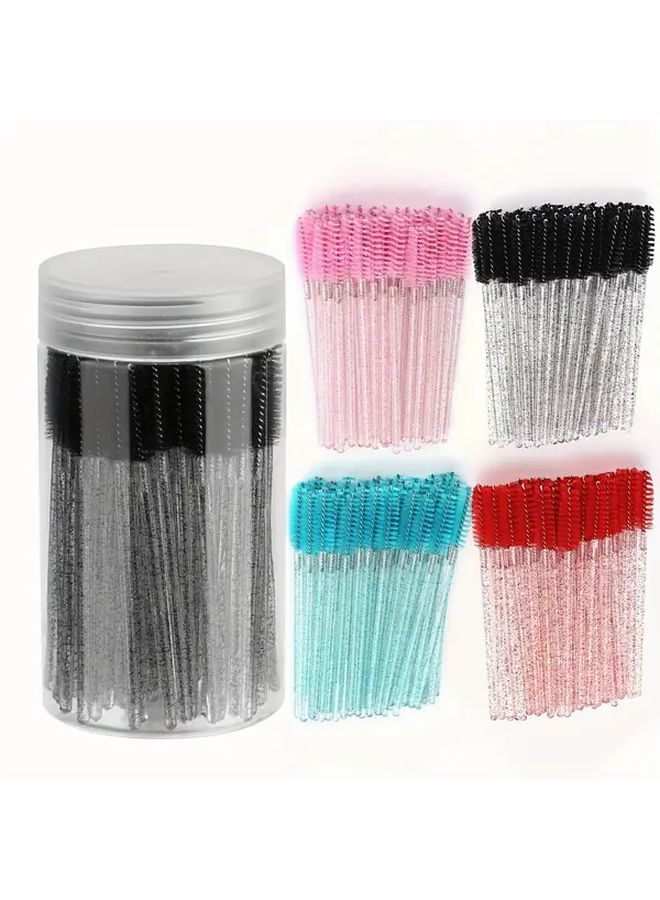 50pcs Black Disposable Mascara Wands For Lengthening Eyelashes And Eyebrows - Image 1