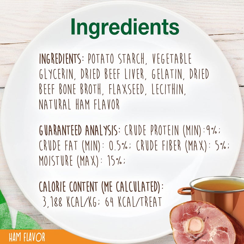 Nylabone Healthy Edibles Broth Bone Natural Dog Chews Long Lasting Treats Ham Flavor Small/Regular - Up to 25 Ibs. (16 Count) - Image 4