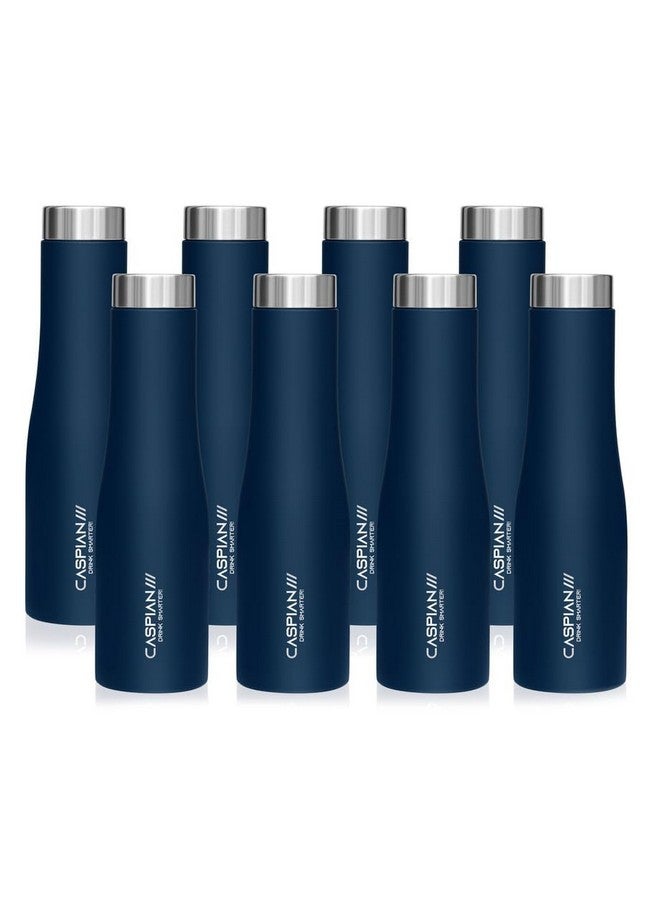 CASPIAN /// Aqua Stainless Steel Water Bottle (Blue, 1 Litre, Set of 8)| Leak Proof Thunder for Fridge Home Office Travel School Kids Boys Girls Adults Sports Gym Yoga - Image 1