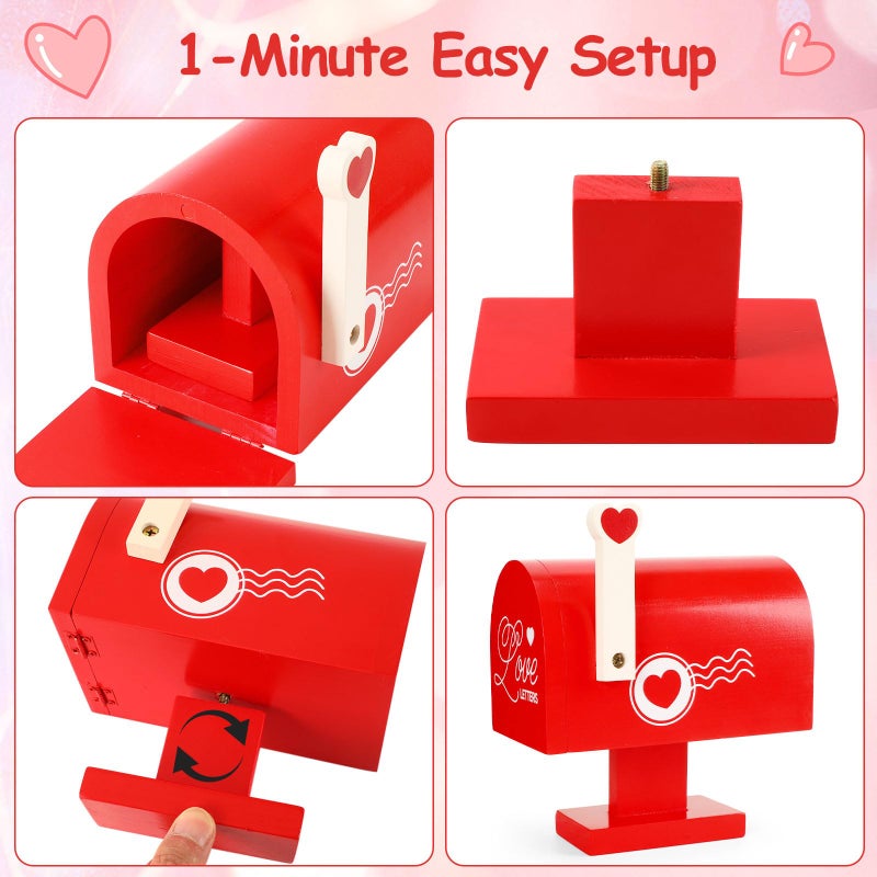 JULEASEL Wooden Love Mailbox with Mini Envelopes, Romantic Valentines Gifts for Him â€“ Thoughtful Valentines Day Gifts for Husband Boyfriend, Cute I Love You Gift for Him Her - Image 5