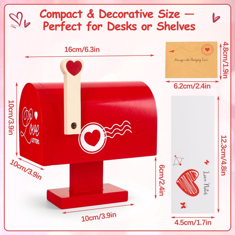 JULEASEL Wooden Love Mailbox with Mini Envelopes, Romantic Valentines Gifts for Him â€“ Thoughtful Valentines Day Gifts for Husband Boyfriend, Cute I Love You Gift for Him Her - Image 3