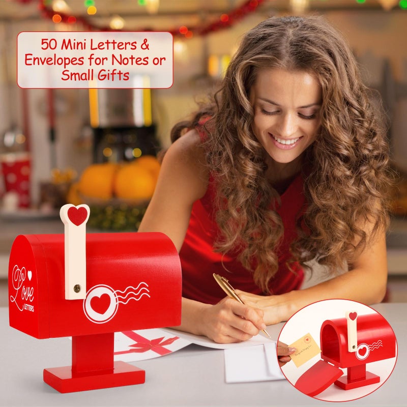 JULEASEL Wooden Love Mailbox with Mini Envelopes, Romantic Valentines Gifts for Him â€“ Thoughtful Valentines Day Gifts for Husband Boyfriend, Cute I Love You Gift for Him Her - Image 4