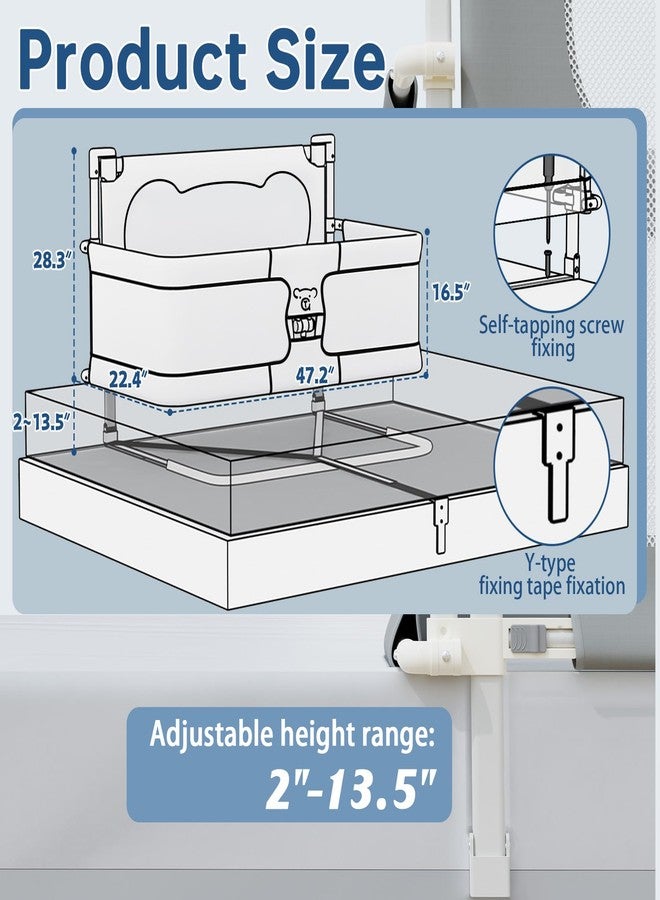 JWPEHOE 3 in 1 Baby Bassinet Bedside Sleeper Portable Crib, Co-Sleeping Baby Bed, Playpen, Suitable for Twin, Full, King & Queen Size Bed (47.3 Inch) - Image 2