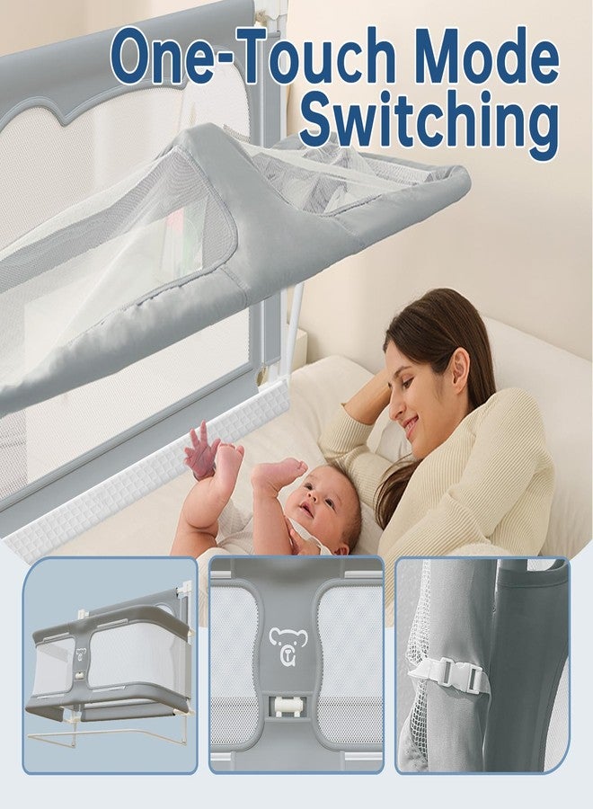 JWPEHOE 3 in 1 Baby Bassinet Bedside Sleeper Portable Crib, Co-Sleeping Baby Bed, Playpen, Suitable for Twin, Full, King & Queen Size Bed (47.3 Inch) - Image 3