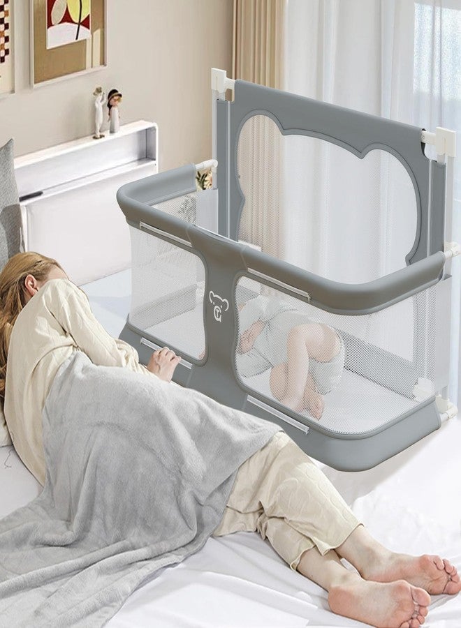 JWPEHOE 3 in 1 Baby Bassinet Bedside Sleeper Portable Crib, Co-Sleeping Baby Bed, Playpen, Suitable for Twin, Full, King & Queen Size Bed (47.3 Inch) - Image 1