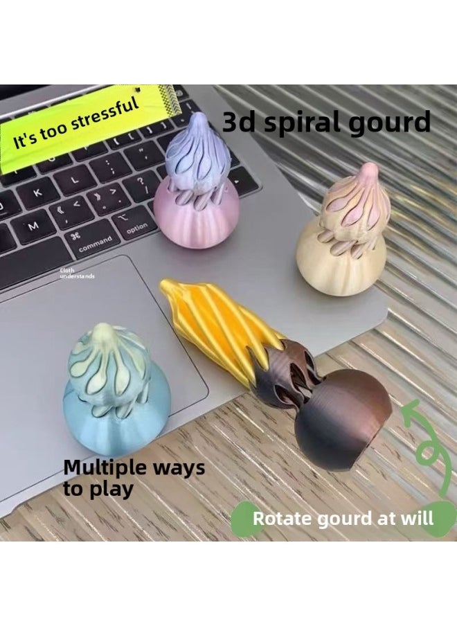 Generic - [Decompression Gourd] Chattering Explosions Fun Finger Toy 3D Printing Gourd Spiral Cone Assembled High Color Value-Colour:Red And Gold Color [spiral Gourd] - Image 1
