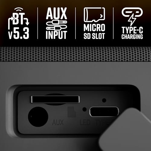 ZEBRONICS Sonic POD S, Portable Bluetooth Speaker, 8 Watts, Upto 7h Backup, Passive Radiator, Call Function, Bluetooth v5.3 | mSD | AUX, TWS, with Carry Loop (Black) - Image 4